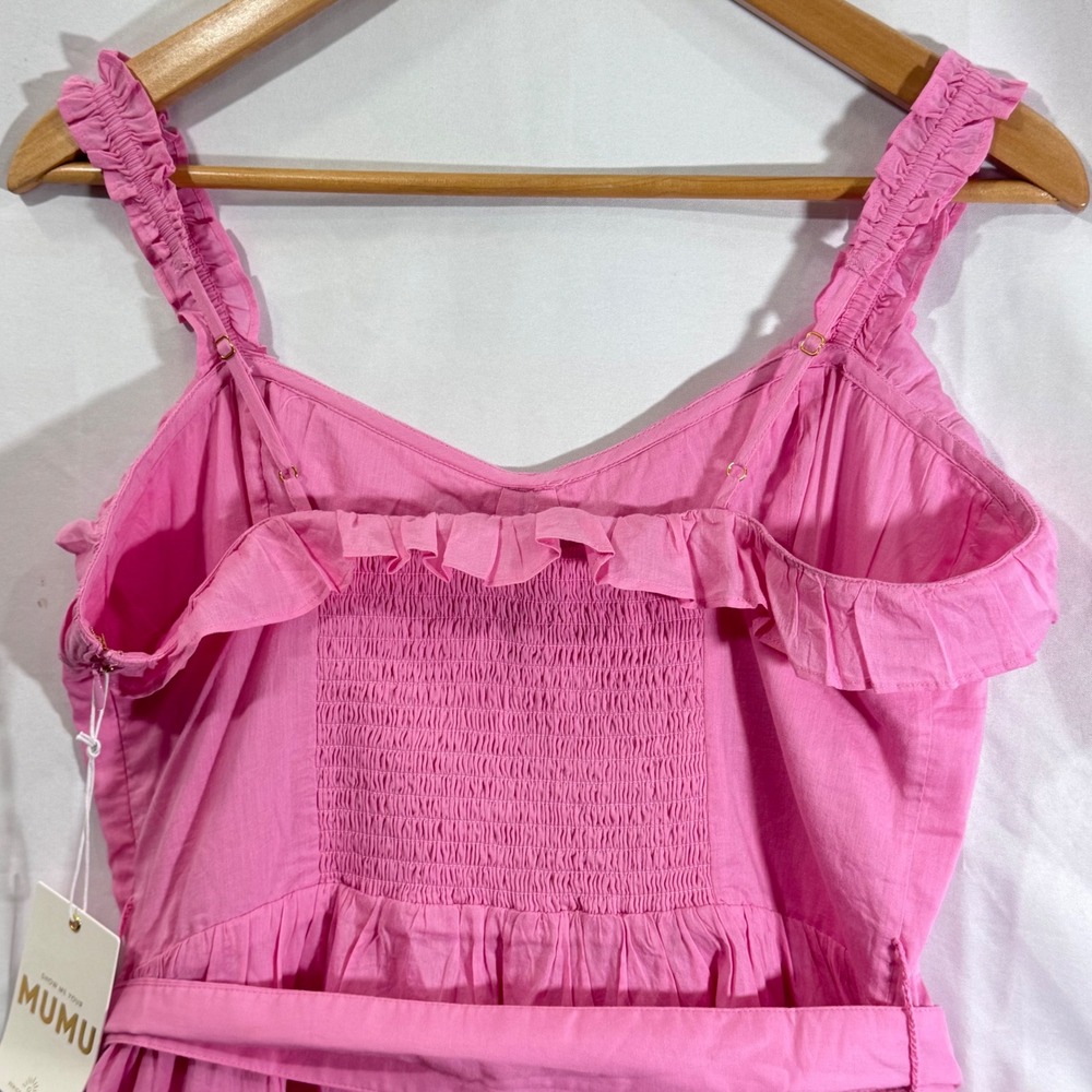 NEW Show Me Your Mumu Jolene Mini Dress Pink Lemonade‎ Ruffle Sleeveless Size XL - Picture 10 of 14